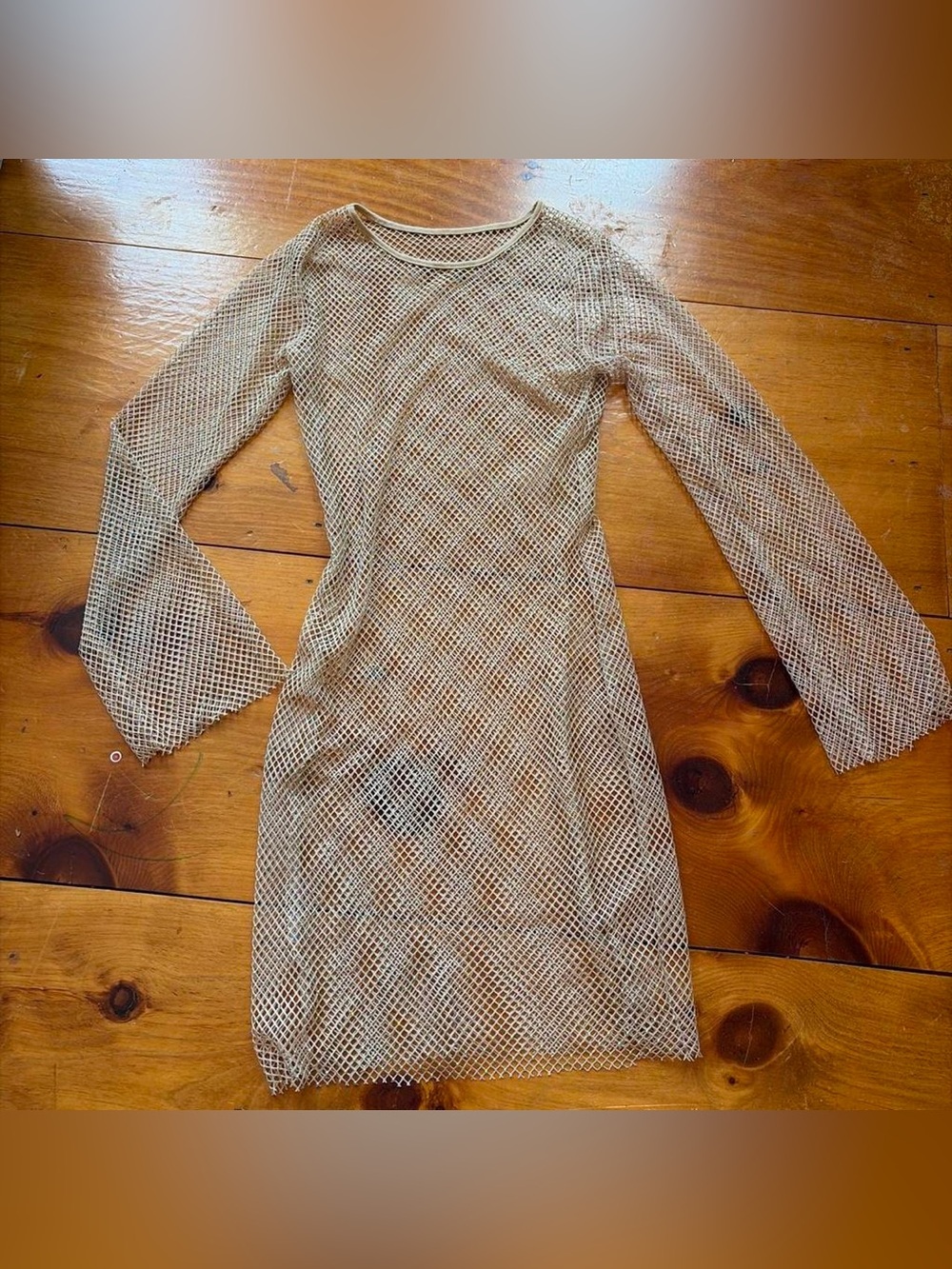 Beach Knit Cover-Up Dress in Beige - Women Swim - Picture 2 of 3